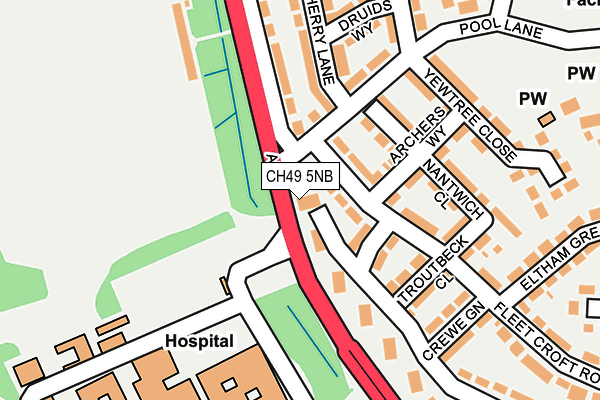 CH49 5NB map - OS OpenMap – Local (Ordnance Survey)