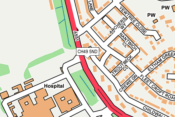 CH49 5ND map - OS OpenMap – Local (Ordnance Survey)