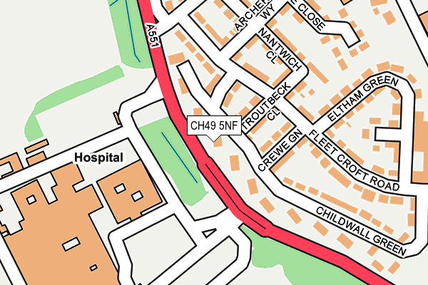 CH49 5NF map - OS OpenMap – Local (Ordnance Survey)