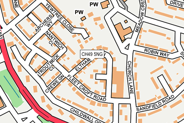 CH49 5NG map - OS OpenMap – Local (Ordnance Survey)