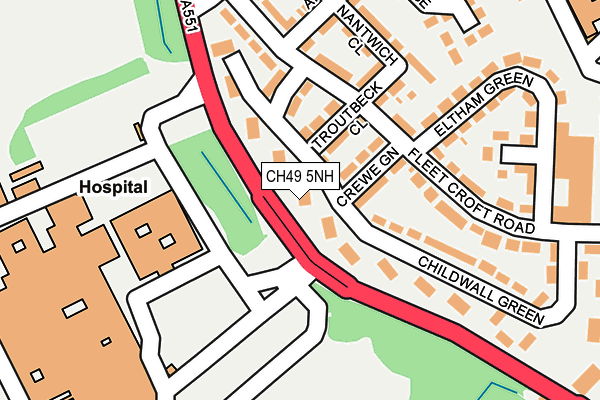 CH49 5NH map - OS OpenMap – Local (Ordnance Survey)