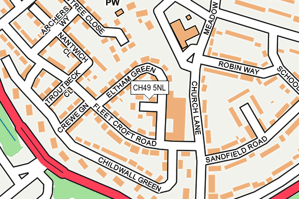 CH49 5NL map - OS OpenMap – Local (Ordnance Survey)