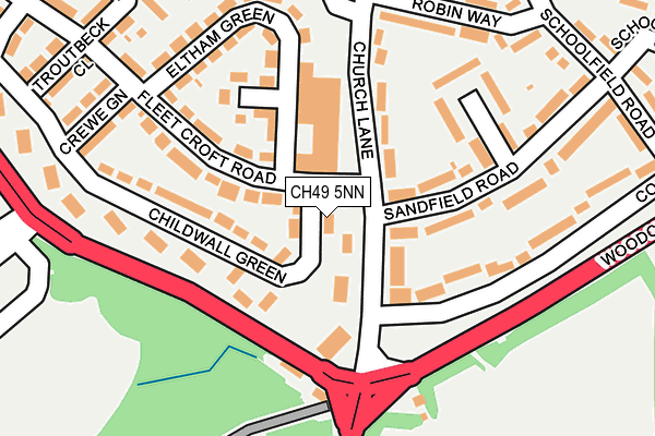 CH49 5NN map - OS OpenMap – Local (Ordnance Survey)