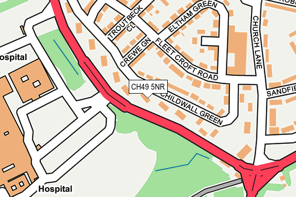 CH49 5NR map - OS OpenMap – Local (Ordnance Survey)