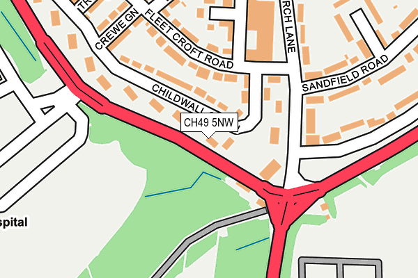 CH49 5NW map - OS OpenMap – Local (Ordnance Survey)