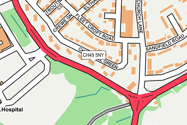CH49 5NY map - OS OpenMap – Local (Ordnance Survey)