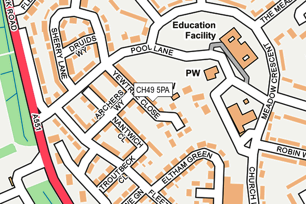 CH49 5PA map - OS OpenMap – Local (Ordnance Survey)