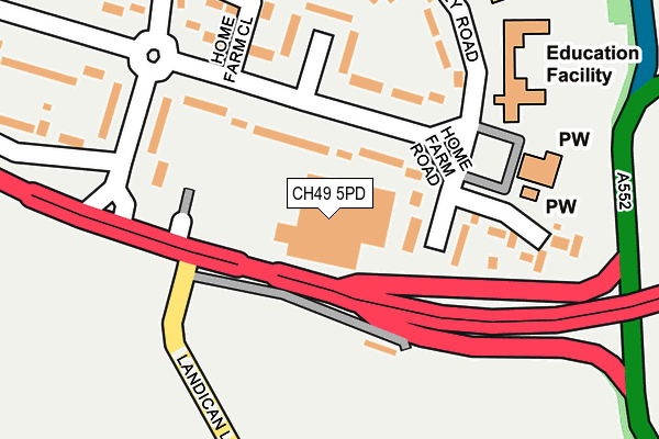 CH49 5PD map - OS OpenMap – Local (Ordnance Survey)