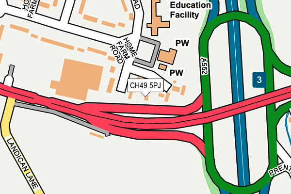 CH49 5PJ map - OS OpenMap – Local (Ordnance Survey)