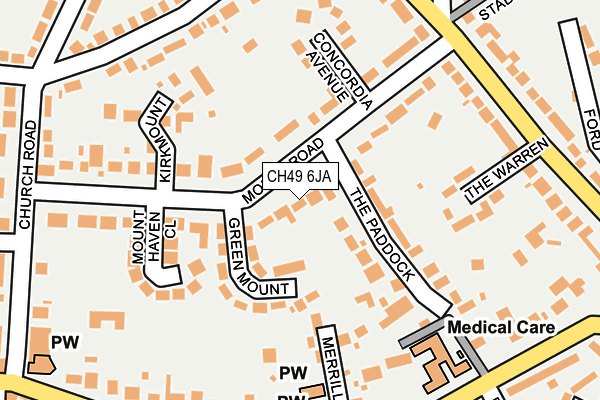 CH49 6JA map - OS OpenMap – Local (Ordnance Survey)