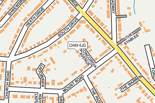 CH49 6JD map - OS OpenMap – Local (Ordnance Survey)
