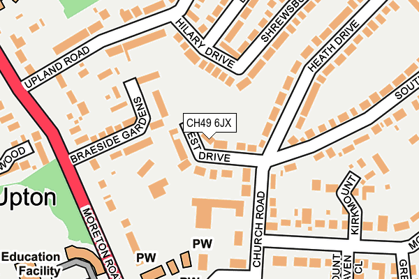 CH49 6JX map - OS OpenMap – Local (Ordnance Survey)
