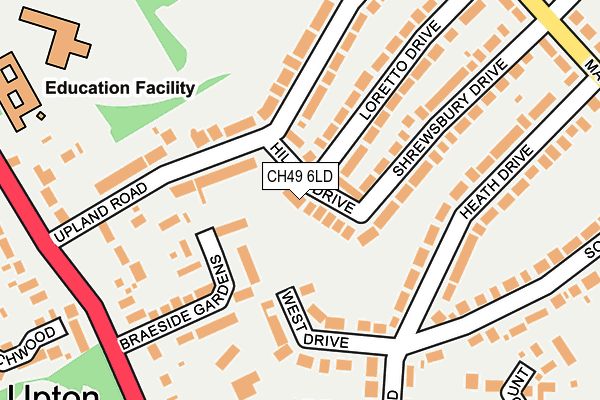 CH49 6LD map - OS OpenMap – Local (Ordnance Survey)