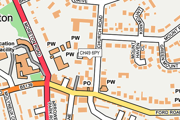 CH49 6PY map - OS OpenMap – Local (Ordnance Survey)
