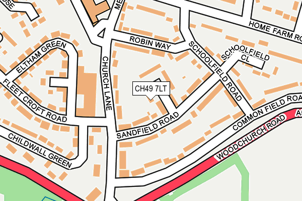 CH49 7LT map - OS OpenMap – Local (Ordnance Survey)