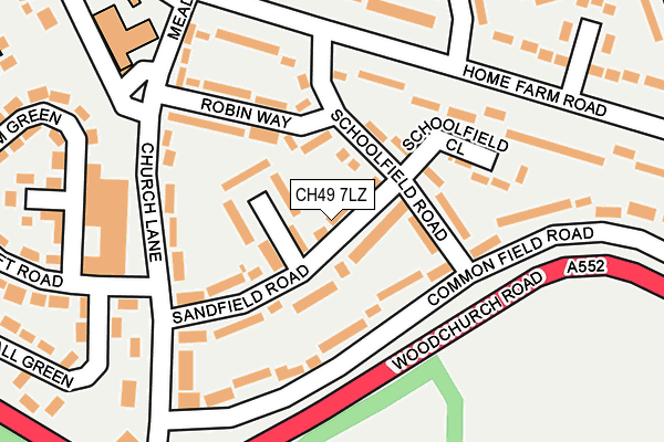 CH49 7LZ map - OS OpenMap – Local (Ordnance Survey)