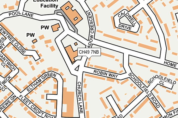 CH49 7NB map - OS OpenMap – Local (Ordnance Survey)