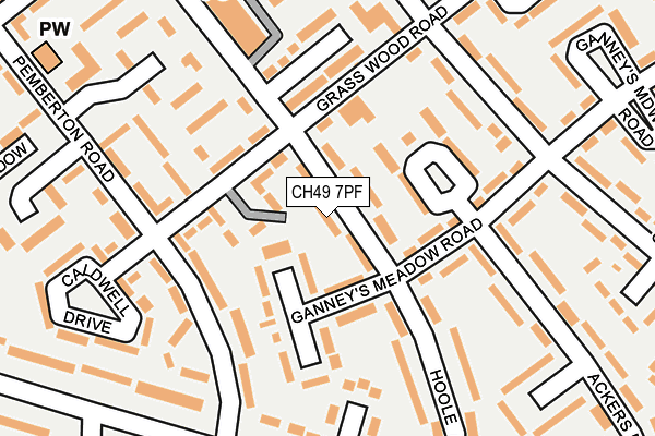 CH49 7PF map - OS OpenMap – Local (Ordnance Survey)