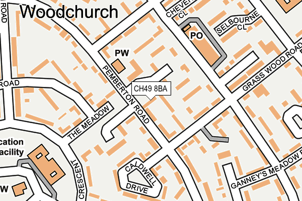 CH49 8BA map - OS OpenMap – Local (Ordnance Survey)