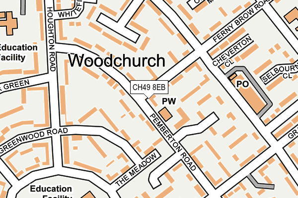 CH49 8EB map - OS OpenMap – Local (Ordnance Survey)