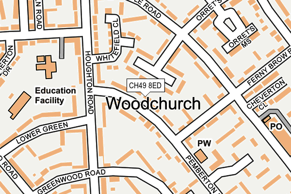 CH49 8ED map - OS OpenMap – Local (Ordnance Survey)