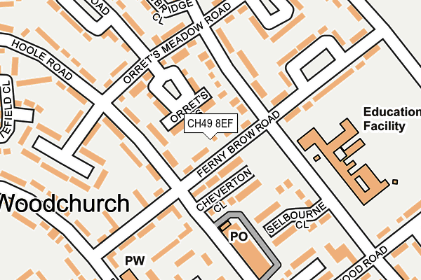 CH49 8EF map - OS OpenMap – Local (Ordnance Survey)