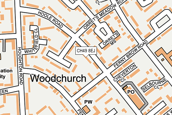 CH49 8EJ map - OS OpenMap – Local (Ordnance Survey)