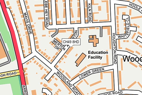 CH49 8HD map - OS OpenMap – Local (Ordnance Survey)