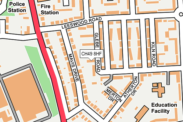 CH49 8HF map - OS OpenMap – Local (Ordnance Survey)