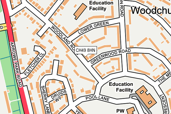 CH49 8HN map - OS OpenMap – Local (Ordnance Survey)