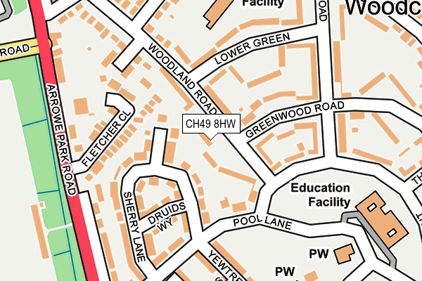 CH49 8HW map - OS OpenMap – Local (Ordnance Survey)