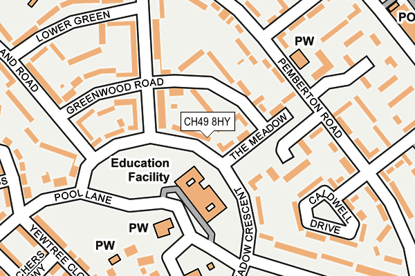 CH49 8HY map - OS OpenMap – Local (Ordnance Survey)