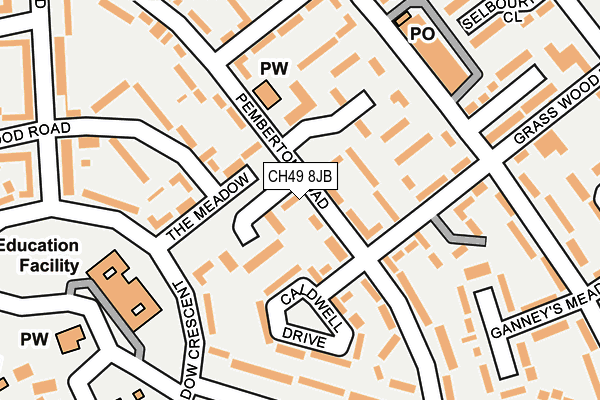 CH49 8JB map - OS OpenMap – Local (Ordnance Survey)