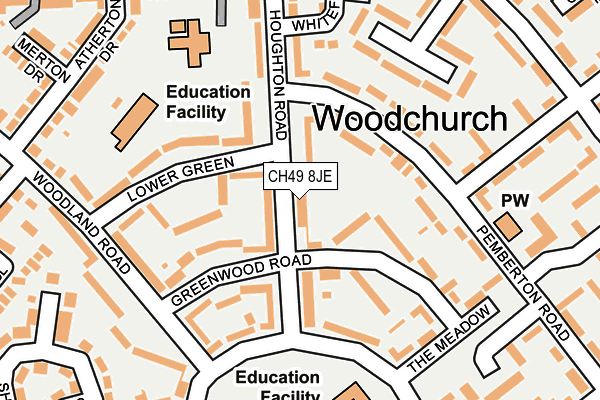 CH49 8JE map - OS OpenMap – Local (Ordnance Survey)