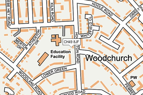 CH49 8JF map - OS OpenMap – Local (Ordnance Survey)