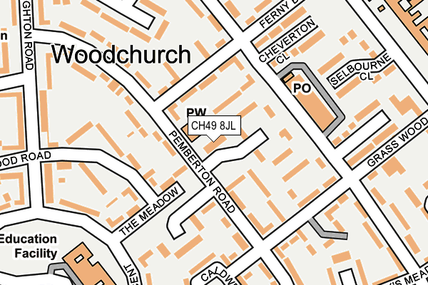 CH49 8JL map - OS OpenMap – Local (Ordnance Survey)