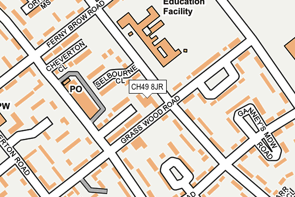 CH49 8JR map - OS OpenMap – Local (Ordnance Survey)