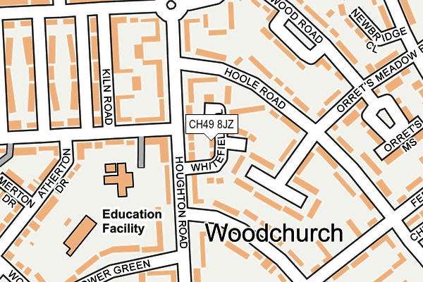 CH49 8JZ map - OS OpenMap – Local (Ordnance Survey)