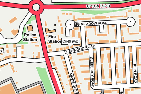 CH49 9AD map - OS OpenMap – Local (Ordnance Survey)