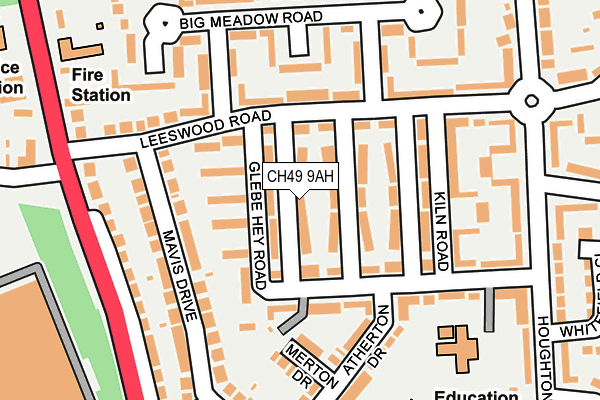 CH49 9AH map - OS OpenMap – Local (Ordnance Survey)