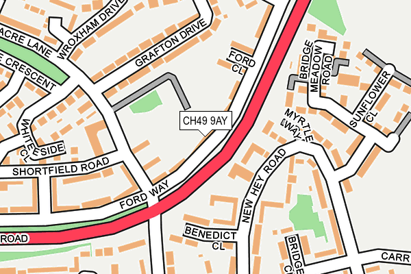 CH49 9AY map - OS OpenMap – Local (Ordnance Survey)