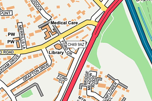 CH49 9AZ map - OS OpenMap – Local (Ordnance Survey)