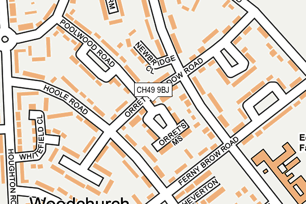 CH49 9BJ map - OS OpenMap – Local (Ordnance Survey)