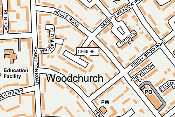 CH49 9BL map - OS OpenMap – Local (Ordnance Survey)