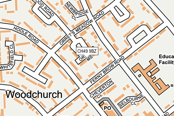 CH49 9BZ map - OS OpenMap – Local (Ordnance Survey)