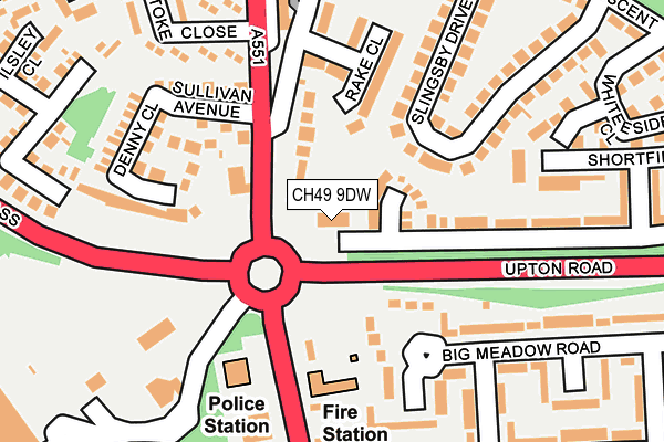 CH49 9DW map - OS OpenMap – Local (Ordnance Survey)