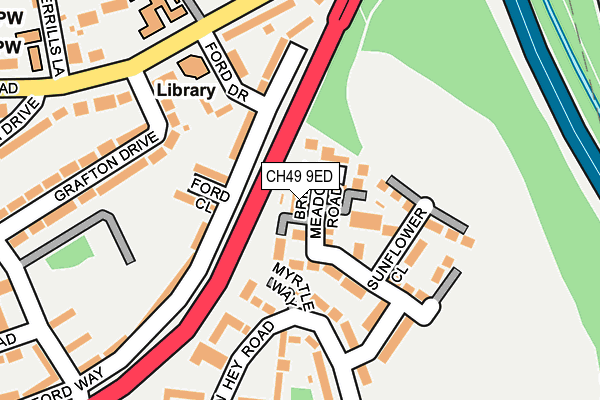 CH49 9ED map - OS OpenMap – Local (Ordnance Survey)