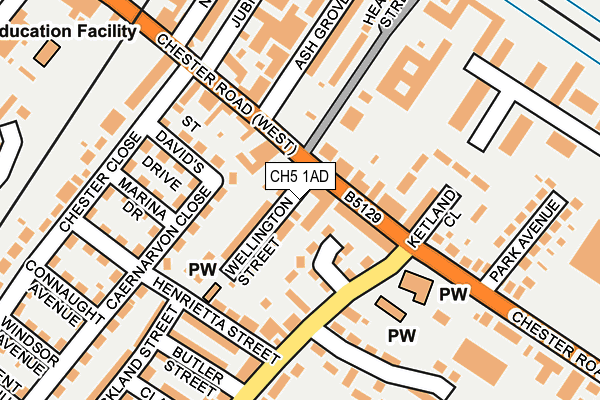 CH5 1AD map - OS OpenMap – Local (Ordnance Survey)