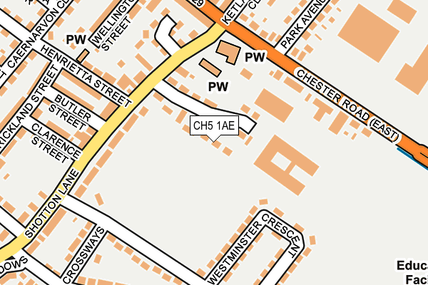 CH5 1AE map - OS OpenMap – Local (Ordnance Survey)