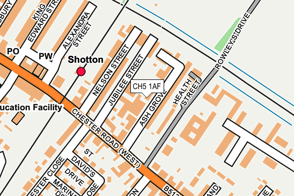 CH5 1AF map - OS OpenMap – Local (Ordnance Survey)